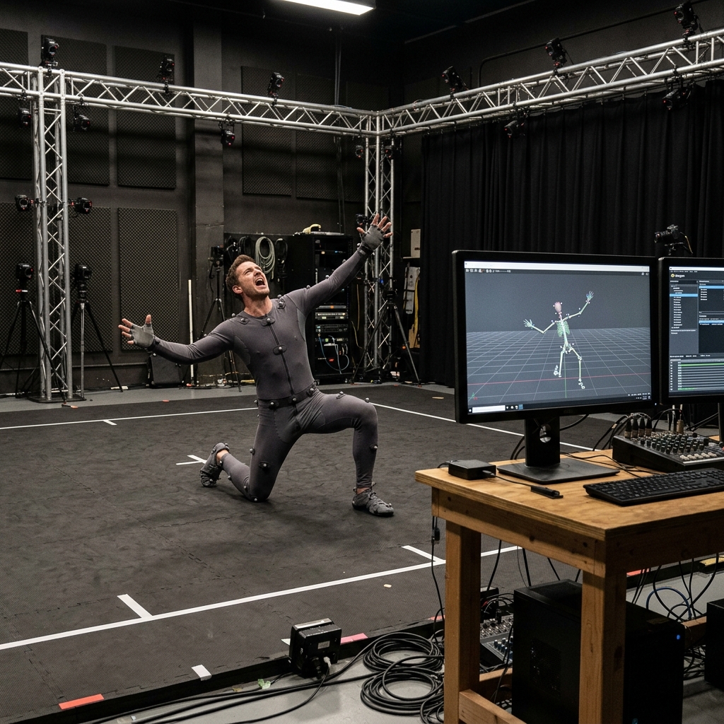 Motion capture stage for infected performance reference